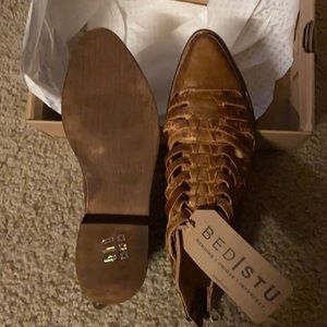 NWT/NIB Bed Stu Las Cruces Tan Lux woven flats 6.5